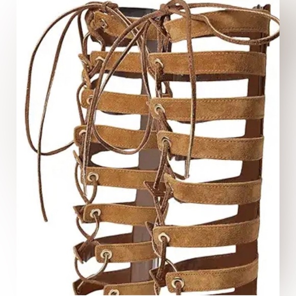 Free People Genuine Suede Sun-Chaser Tall Gladiator Sandals, sz 36 / 5.5 - Picture 5 of 16